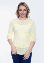 Load image into Gallery viewer, White V Shape Filigree Knitted Jumper
