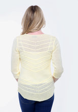 Load image into Gallery viewer, White V Shape Filigree Knitted Jumper
