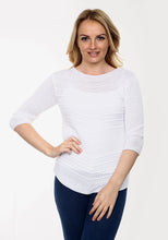 Load image into Gallery viewer, White V Shape Filigree Knitted Jumper
