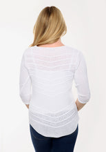 Load image into Gallery viewer, White V Shape Filigree Knitted Jumper
