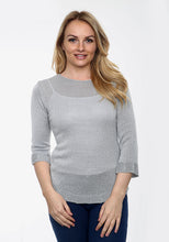 Load image into Gallery viewer, White Cuff Details Filigree Knitted Jumper
