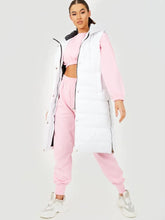 Load image into Gallery viewer, White Longline Padded Hooded Gilet
