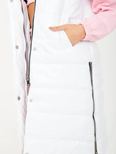 Load image into Gallery viewer, White Longline Padded Hooded Gilet
