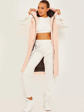 Load image into Gallery viewer, Peach Longline Padded Hooded Gilet
