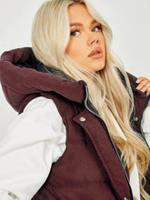 Load image into Gallery viewer, WIne Longline Padded Hooded Gilet
