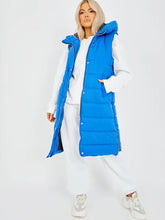 Load image into Gallery viewer, Royal Blue Longline Padded Hooded Gilet
