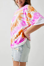 Load image into Gallery viewer, Orange Tie Dye Heart Tee Dress
