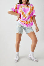 Load image into Gallery viewer, Orange Tie Dye Heart Tee Dress
