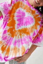 Load image into Gallery viewer, Orange Tie Dye Heart Tee Dress
