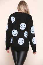 Load image into Gallery viewer, Blue Crew Neck Jumper With Smiley Face
