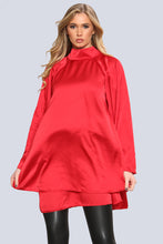 Load image into Gallery viewer, Red Open Back Satin Dress
