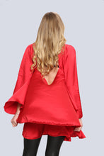 Load image into Gallery viewer, Red Open Back Satin Dress
