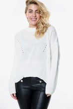 Load image into Gallery viewer, Red Open Knit Turtle Neck Jumper
