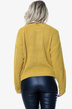 Load image into Gallery viewer, Red Open Knit Turtle Neck Jumper
