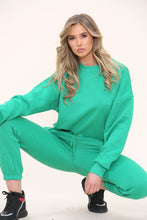 Load image into Gallery viewer, Parrot Green Oversized Sweatshirt &amp; Cuff Joggers Loungewear Set
