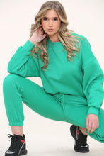 Load image into Gallery viewer, Parrot Green Oversized Sweatshirt &amp; Cuff Joggers Loungewear Set
