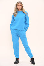 Load image into Gallery viewer, Bright Blue Oversized Sweatshirt &amp; Cuff Joggers Loungewear Set
