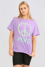 Load image into Gallery viewer, White Peace Round Neck T-shirt
