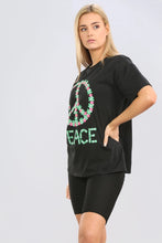 Load image into Gallery viewer, White Peace Round Neck T-shirt
