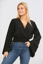 Load image into Gallery viewer, Orange Pleated Long Sleeved Top
