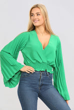 Load image into Gallery viewer, Orange Pleated Long Sleeved Top
