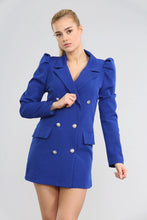 Load image into Gallery viewer, White Puff Sleeved Long Line Blazer
