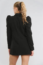 Load image into Gallery viewer, White Puff Sleeved Long Line Blazer
