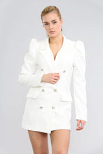 Load image into Gallery viewer, Royal Blue Puff Sleeved Long Line Blazer
