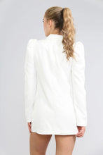 Load image into Gallery viewer, White Puff Sleeved Long Line Blazer
