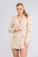 Load image into Gallery viewer, Pink  Puff Sleeved Long Line Blazer
