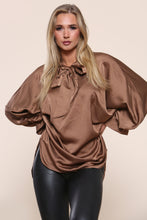 Load image into Gallery viewer, Pussy Bow Satin Blouse
