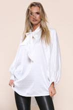 Load image into Gallery viewer, Pussy Bow Satin Blouse
