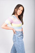 Load image into Gallery viewer, Rainbow Stripe Ribbed Button Bodysuit
