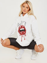 Load image into Gallery viewer, Read My Lips Graphic Fleeced Hoodie

