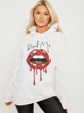 Load image into Gallery viewer, Read My Lips Graphic Fleeced Hoodie
