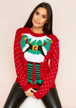 Load image into Gallery viewer, Red Elf Knitted Christmas Jumper
