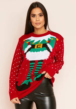 Load image into Gallery viewer, Red Elf Knitted Christmas Jumper
