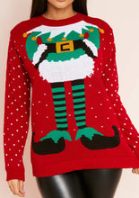 Load image into Gallery viewer, Red Elf Knitted Christmas Jumper

