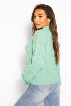 Load image into Gallery viewer, Wide Rib Turn Up Cuff Jumper
