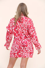 Load image into Gallery viewer, Orange Ruched Printed Shirt Dress

