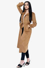 Load image into Gallery viewer, Wine Suedette Longline Belted Jacket
