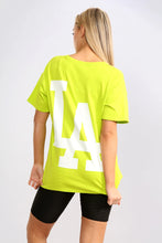 Load image into Gallery viewer, Yellow V- Neck LA Printed T-shirt
