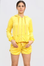 Load image into Gallery viewer, Yellow Velour Shorts Co-Ord Set
