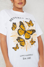 Load image into Gallery viewer, White Beverley Hills Butterfly Oversized Tee

