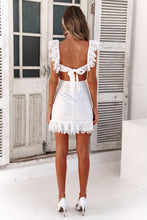Load image into Gallery viewer, White Lace Detail Mini Dress
