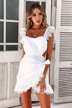 Load image into Gallery viewer, White Lace Detail Mini Dress
