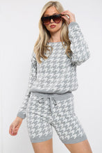 Load image into Gallery viewer, Blue Dogtooth Jumper Top &amp; Knit Co-Ord Set
