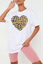 Load image into Gallery viewer, White Multi Heart Graphic Oversized Tee
