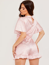 Load image into Gallery viewer, Wrap Front Belted Satin Printed Playsuit
