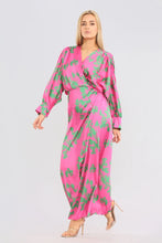 Load image into Gallery viewer, Wrap Front Long Sleeved Maxi Dress
